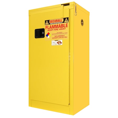 Securall Paint Storage Cabinet, 20 Gallon, 2 Shelves, 24 in W x 46 in H x 18 in D, Red P320