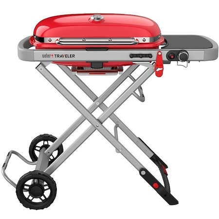 Weber Gas Grill, 13,000 Btu, Propane, 1-Burner, Smoker Included: No, Side Shelf Included: Yes, Red 9030001