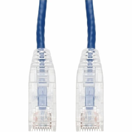 Add-On 100-PACK 1FT BLUE CAT 6 SLIM PVC ETHERNET CABLE SNAGLESS CLEAR-CLAW RJ-45 M/M BU ADD-1FSLCAT6-BE-100PK