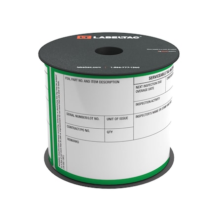 Labeltac Military Condition Tags 4in x 6in, 200 labels per roll Form, DD1577-2, Green LT46MCT05