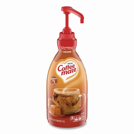 Coffee Mate Liquid Creamer Pump Bottle, Caramel, 50.7 oz Pump Bottle 12536266