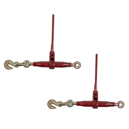 Mytee Products 2 Pack 5/16in-3/8in Ratchet Lever Load Binder w/Grab Hooks and Eye 7100 Lbs WLL, 2PK CBRS516-GHEx2