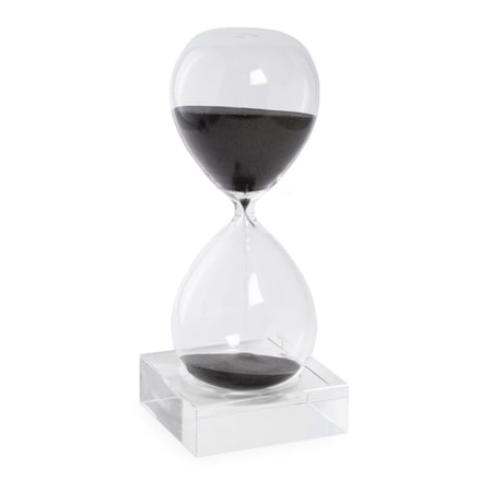 Bey Berk International Bey-Berk International 30 Minute Sand Timer on Crystal Base - Clear & Black D836B