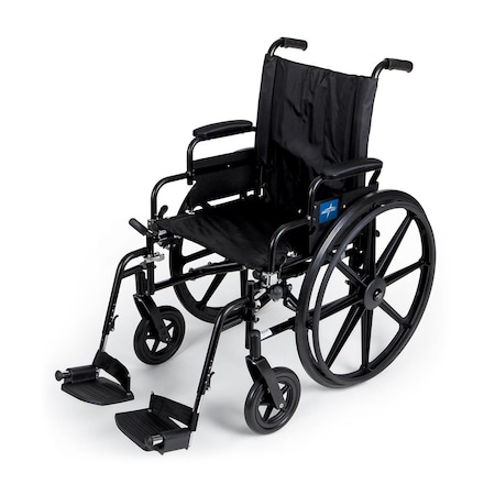 Medline K4 Extra-Wide Lightweight Wheelchair with Swing-Back Desk-Length Arms and Swing-Away Footrests MDS806570