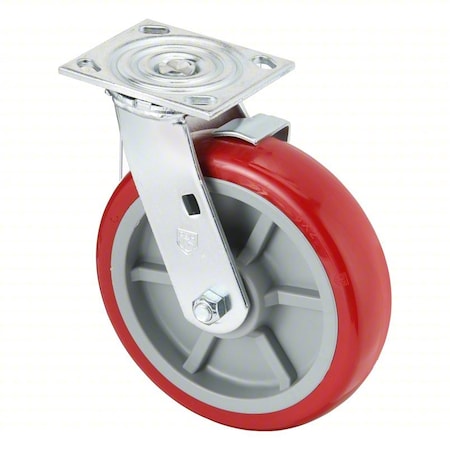 Little Giant Swivel Caster Poly w/Brake, 8 in. 8229-SR-BK