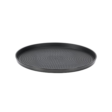 Service Ideas Modern Edge Round Serving Tray, 9in diamater, Black Onyx TRME9RIBX
