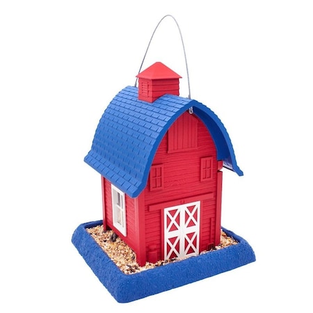 North States Industries Village Series Hopper Bird Feeder, Americana Barn, 5 lb, Safflower Seed, Sunflower Seed, Wild Bird 9054