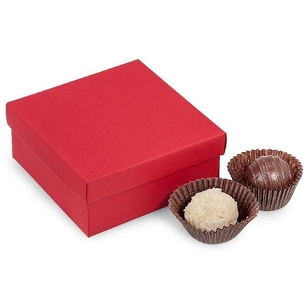 Nashville Wraps Red 4 Piece Truffle Box, 3.5x3.5x1.5, 24PK TBR4RE