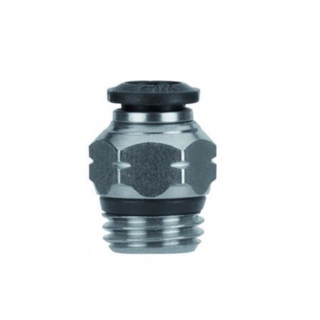 Usa Industrials Push to Connect Tube Fitting, Nickel Plated Brass w/ Plastic Release Ring, Male Straight, 4mm ZUSA-TF-PTC-NPBR-1