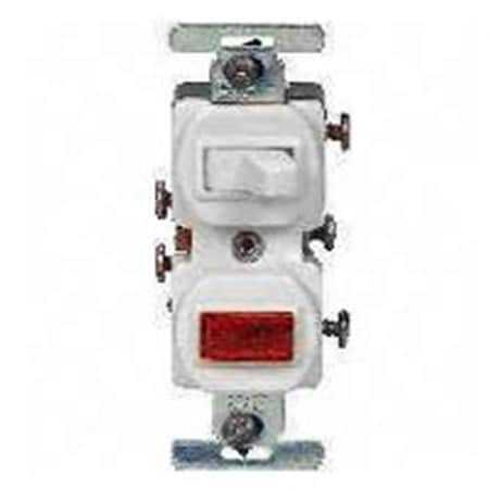 Eaton Wiring Devices 277W-BOX 15-Amp 120-Volt Combination 1-Pole Switch And Pilot Light - White 6088611