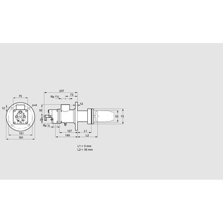 Honeywell Kromschroder BRNR, GAS, BIC 50RB 0/35 39 D, W CONN CRMC KS84030111