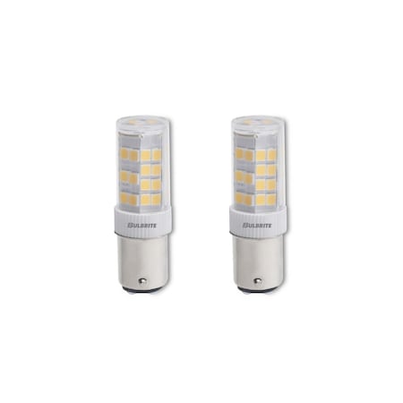 Bulbrite 35-Watt Equivalent T4 Dimmable Double-Contact Bayonet LED Light Bulb Warm White Light, 2PK 861541