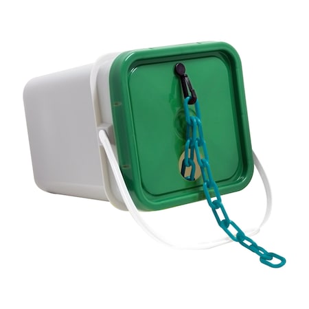 Mr. Chain 1.5" x 300' Turquoise Plastic Safety Chain - Pail 30056-P