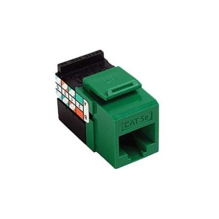 Leviton 1-Port Mod Jack 110 8W8P Utp, T568A/B Cat5E Quickport, Gigamax Green 5G108-RV5
