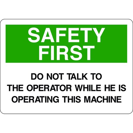 5S Supplies Safety First Sign - 10in x 14in Adhesive Vinyl Sign SAFE0019-1014-AV