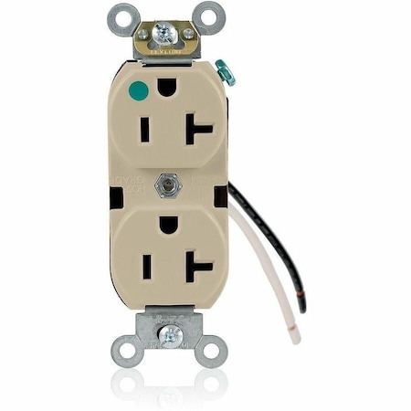 Leviton Heavy Duty Hospital Grade Duplex Receptacle, 20 Amp, 125 Volt 8300-CI