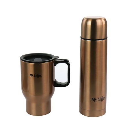 Mr. Coffee 2 Piece Thermal Bottle and Travel Mug in Copper 131006.02