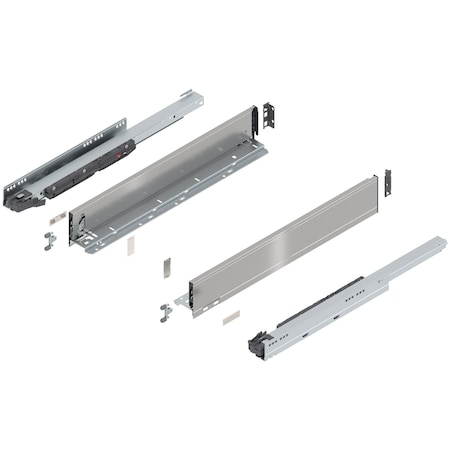 Blum 22in. M Height Legrabox Stainless Drawer Set, 125 Lbs Weight Rating 770M55S0I