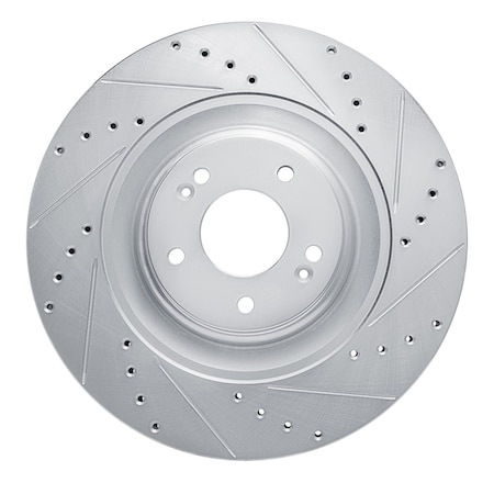 Dynamic Friction Co DFC Brake Rotor - Drilled and Slotted - Silver 631-03070R