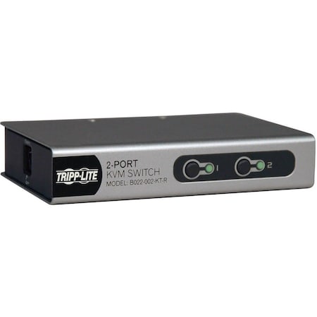 Tripp Lite KVM, 2-Port, Desktop, PS2, 1U B022-002-KT-R