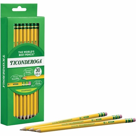 Ticonderoga No. 2 Pencils, Pre-Sharpened, 30 Per Pack, PK2 13830