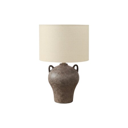 Monarch Specialties Lighting, 22"h, Table Lamp, Brown Ceramic, Beige Shade, Transitional I 9883