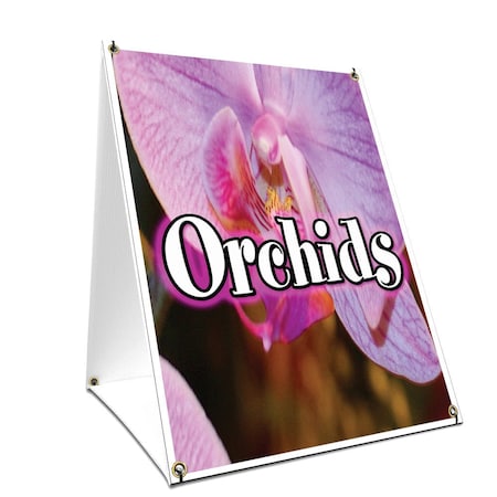 Signmission Orchids, 36 Inch x 24 Inch A-frame Yard Sign, Plastic Sign SBC-2436-Orchids