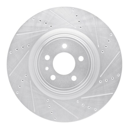 Dynamic Friction Co DFC Brake Rotor - Drilled and Slotted - Silver 631-54071R