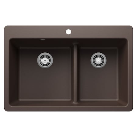 Blanco Liven 1-3/4 Low Divide Dual Mount, Caf 443215
