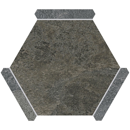 Apollo Tile Aureole 8.66 in. x 9.84 in. Matte Burnt Umber Brown and Gray Porcelain Hexagon Wall and Floor Tile (8.07 sq ft/case) - 18 Sheets ENC88SLTOXDA