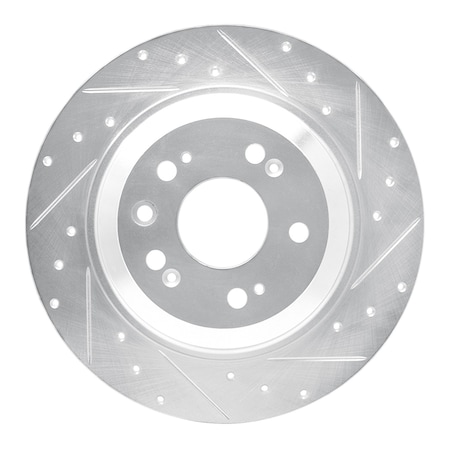 Dynamic Friction Co DFC Brake Rotor - Drilled and Slotted - Silver 631-58023R