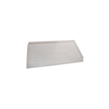 Jiffy Tray Cover, 11 in L Tray, 22 in W Tray, Plastic, Clear TDOME