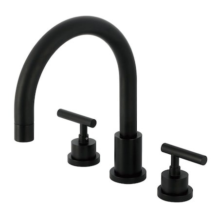 Kingston Brass Two-Handle Deck Mount Roman Tub Faucet, Matte Black KS8320CML
