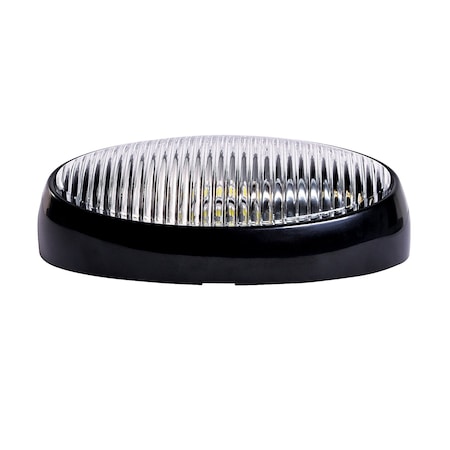 Arcon Arcon 20680; Porch Light; LED; 12 Volt; Bright White; Clear Lens; Black Base; Oval; Single 20680