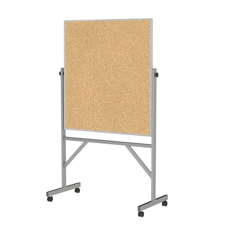 Ghent Reversible Cork Bulletin Board, Aluminum Frame, 4'H x 3'W ARKK43