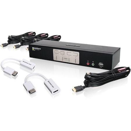 Iogear 4Port HDMI and DisplayPort KVM TAA Compliant GCS1794DPKIT