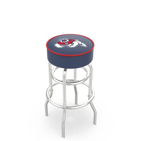 Holland Bar Stool Co 30" Fresno State Cushion Seat, 2-Ring Chrome Swivel Bar Stool L7C130FresSt