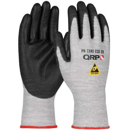Qrp ESD Safe Seamless Knit Cut Resistant Glove with Polyurethane Coated Palm & Fingers, 120PK 23770