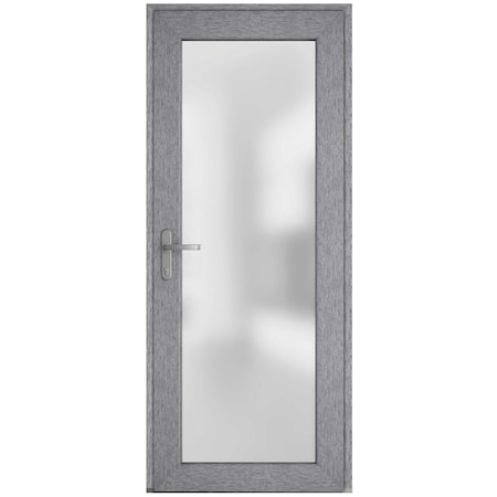 Vdomdoors Front Exterior Prehung FiberGlass Door Frosted Glass / Manux 8102 Grey Ash / Office Commercial and MANUX8102EXD-SS-W36 x H80-RH