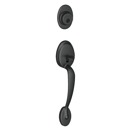 Schlage Residential Entrance Handleset Exterior Only, Plymouth Style, Black F58 PLY 622