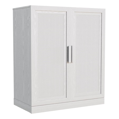 Homeroots 31in White Wood Accent Cabinet With Two Doors 691113