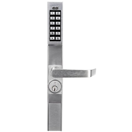 Alarm Lock Trilogy Narrow Stile Digital Lever Lock Satin Chrome Finish DL120026D1