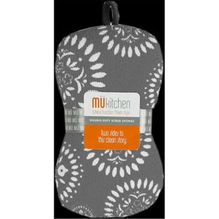 Mukitchen 6608-1548 Microfiber Kitchen Scrub Sponge  Grey 292382