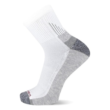 Wolverine Socks, White, Ankle, Men's, Polyester, PK6 WWM40011Q6B2001