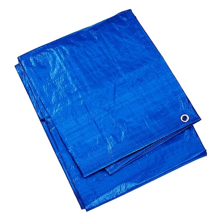 Tarps Now Blue Poly Tarp, 10 ft x 12 ft, Heavy Duty, Waterproof, UV Resistant CS-P6B-1012