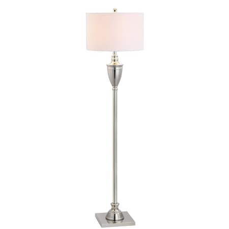 Jonathan Y Othello 62" Metal LED Floor Lamp, Polished Nickel JYL3023A