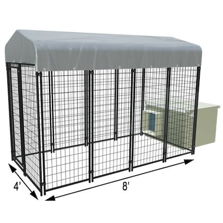 K9 Kennel Store 4ft X 8ft Value Kennel and Cube Dog House Combo Basic BVL4X8CUBCM