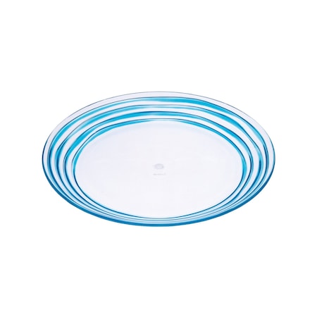 Homeroots Blue Four Piece Round Swirl Acrylic Service For Four Salad Plate Set 520894