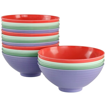 Gibson Home Zelly Melamine 7 in 16 Piece Bowl Set in Assorted Colors 135269.04