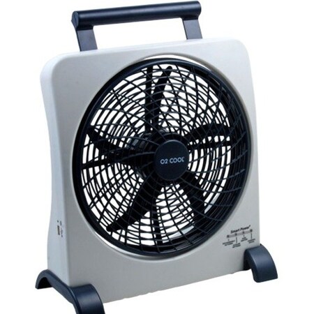 Treva/O2Cool Compact Fan, 2 Speeds, Gray, AC/DC Adapter FD10006AU